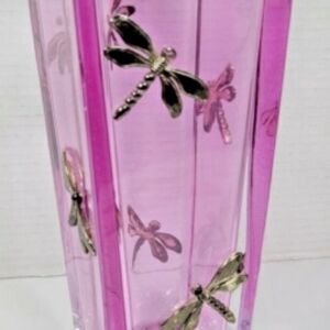 Pink Dragonfly Vase